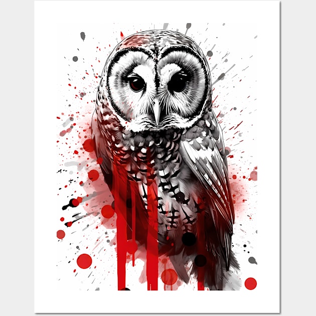 Barred Owl Ink Painting Wall Art by TortillaChief